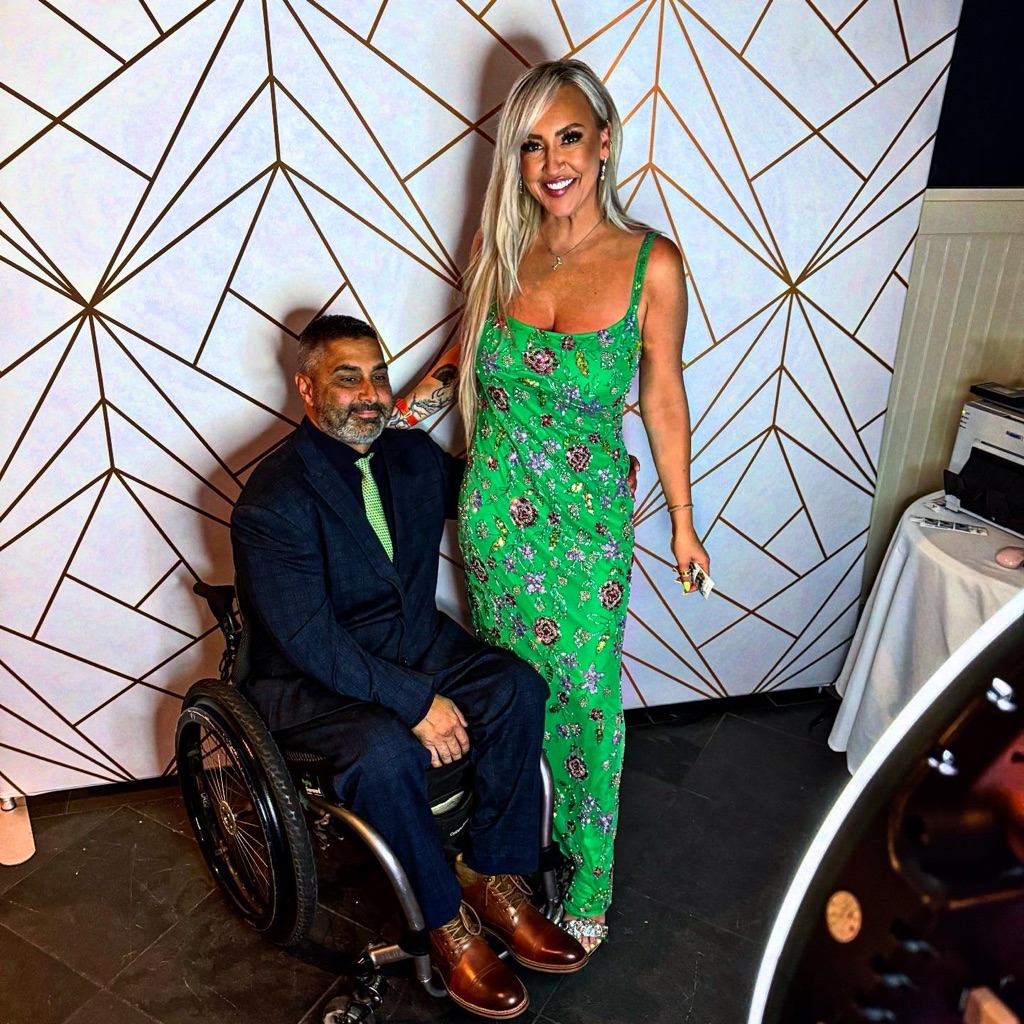 Mac Duggal Green Floral Maxi Dress